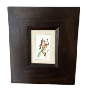 Framed Matted Watercolor Lithograph Mermaid Pirate Painting Signed Robert Kline